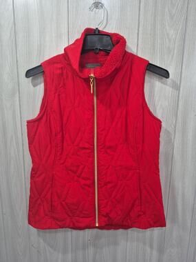 Womens Casual Identity Full Zip Red Dress Size S Quilted Fall Autumn Festival